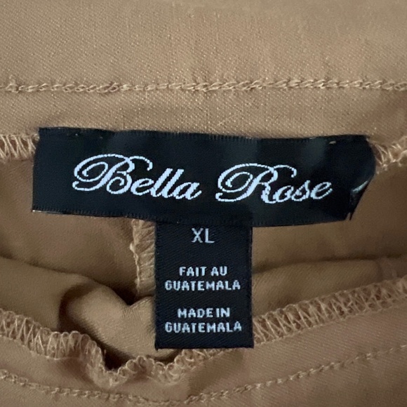 Bella Rose Tan Capri Pants Size XL - Picture 3 of 4